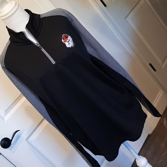Rivalry Threads Black and Gray Georgia Bulldog Pull Over  NWT - Picture 1 of 11